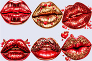 Valentine Lips Clipart PNG, a Seasonal Illustration by SVGArt (Thumbnail 4 of 5)