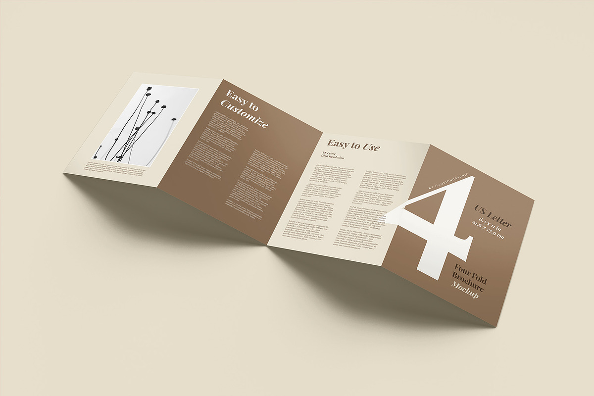 4 Fold US Letter Brochure Mockup, an Advertising Mockup by Illusiongraphic (Photo 2 of 20)
