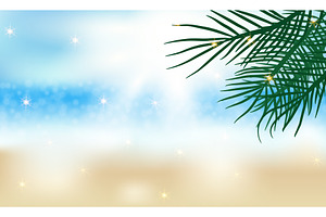 Summer background with palm brunches