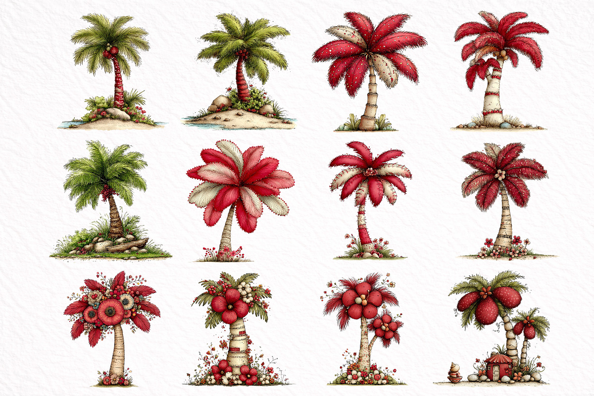 Palm Tree Watercolor Clipart, an Illustration by DreamArtGraphic (Photo 3 of 8)