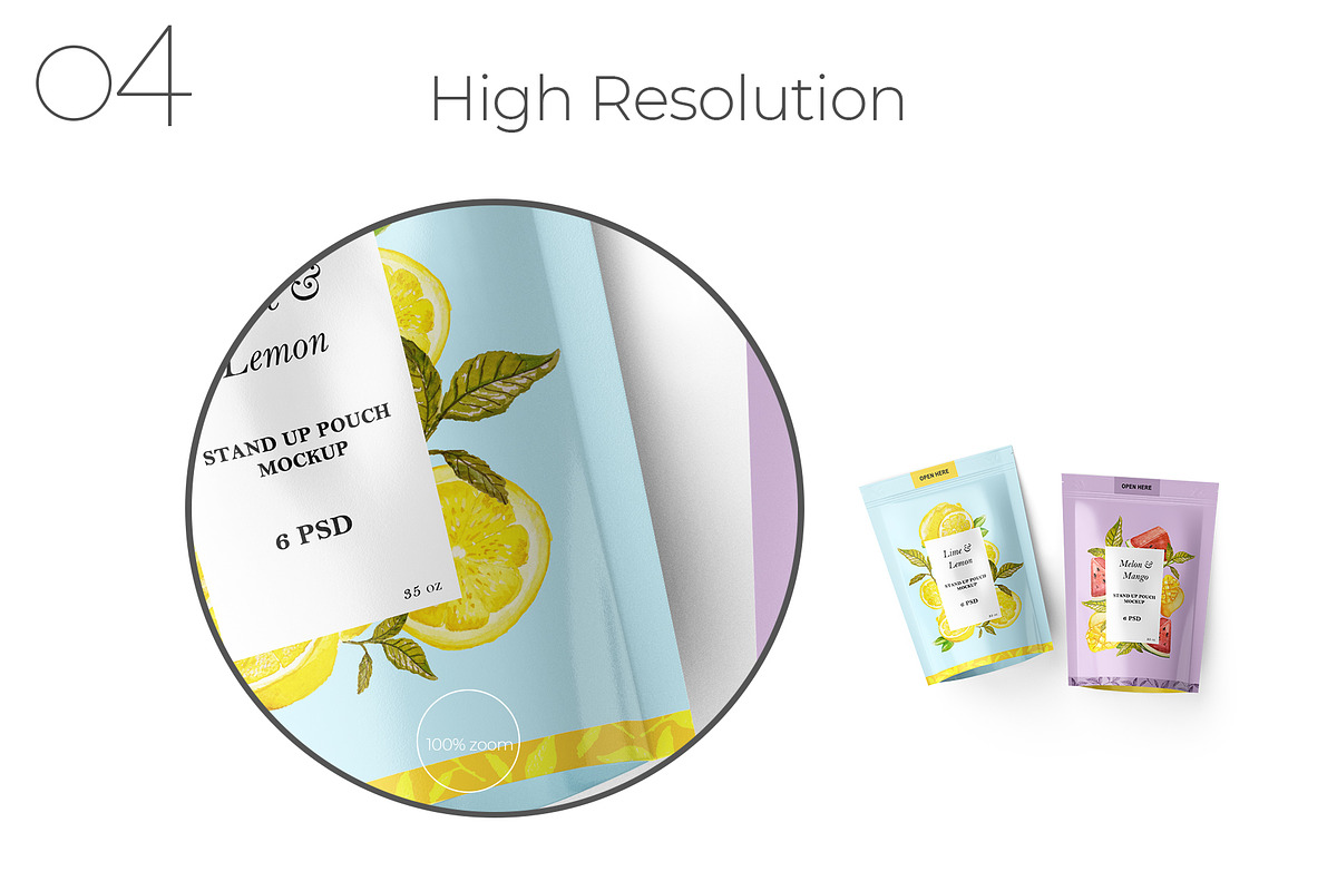 Tall Stand Up Zip Lock Pouch Mockup, a Packaging Mockup by Sheikhadesign (Photo 5 of 11)