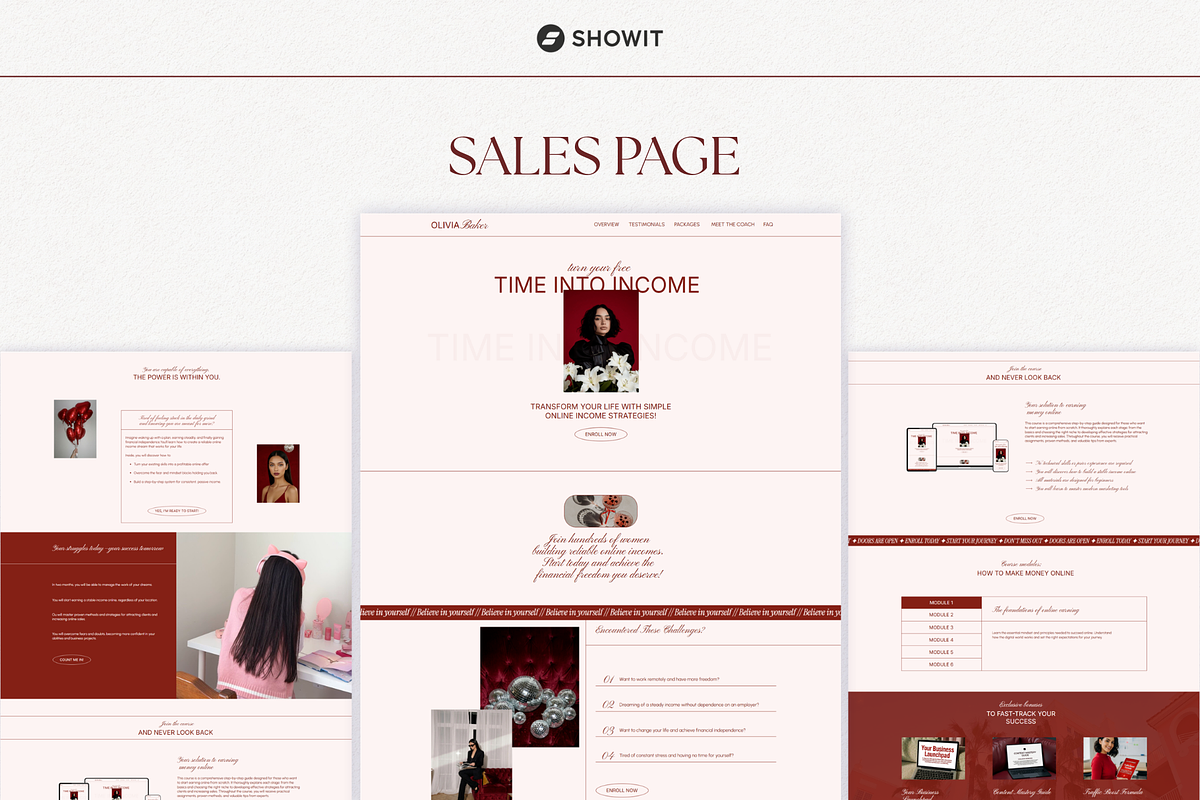 Course Sales Page Showit Template, a Websites & App Template by OliaMuseDesign (Photo 2 of 7)