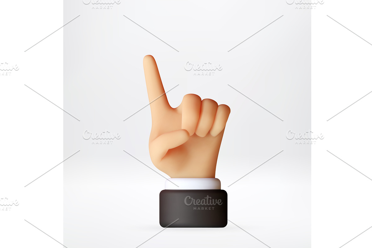 3D Human hand with index finger, an Object Illustration by Abscent