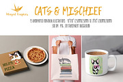 Cats & Mischief illustration set., an Animal Illustration by Winged Graphics (Thumbnail 3 of 3)