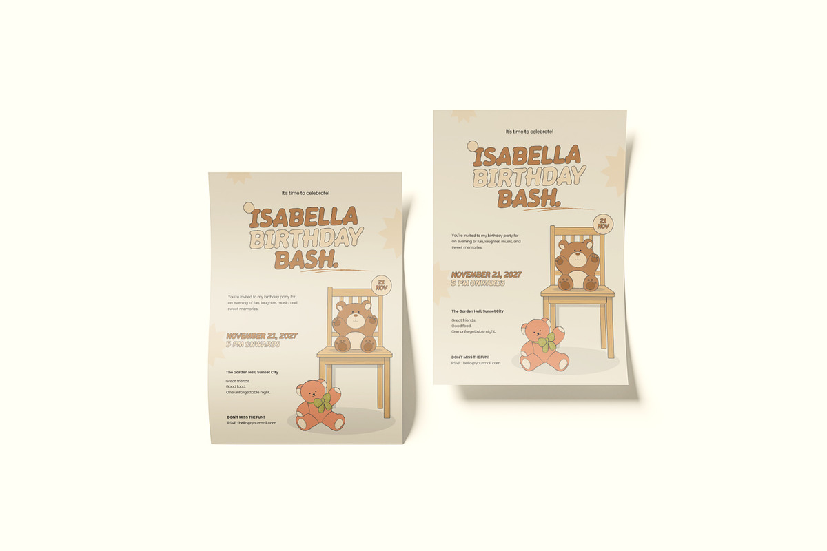 Brown Doll - Invitation, an Invitation Template by Fannan Studio (Photo 2 of 2)