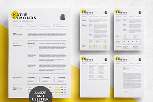 4 Pages Clean Resume Template/CV