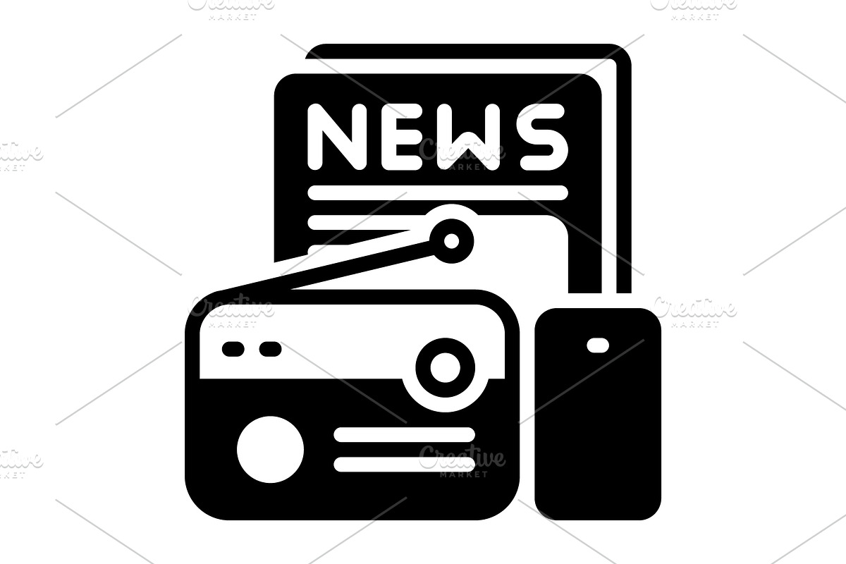 Media publishing solid icon, a Solid Icon by Creative priyanka
