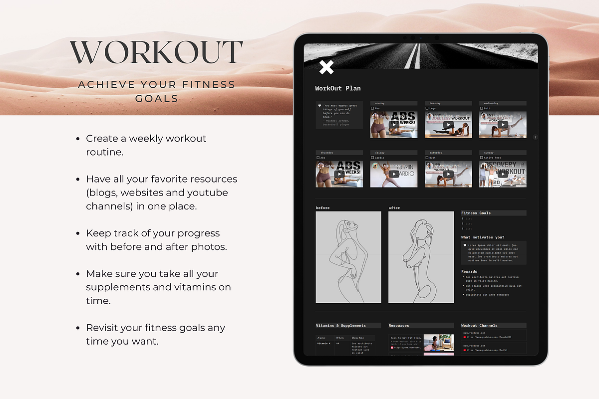 Dark Mode Notion Planner Template, a Templates & Theme by AestheticOrganizer (Photo 8 of 9)