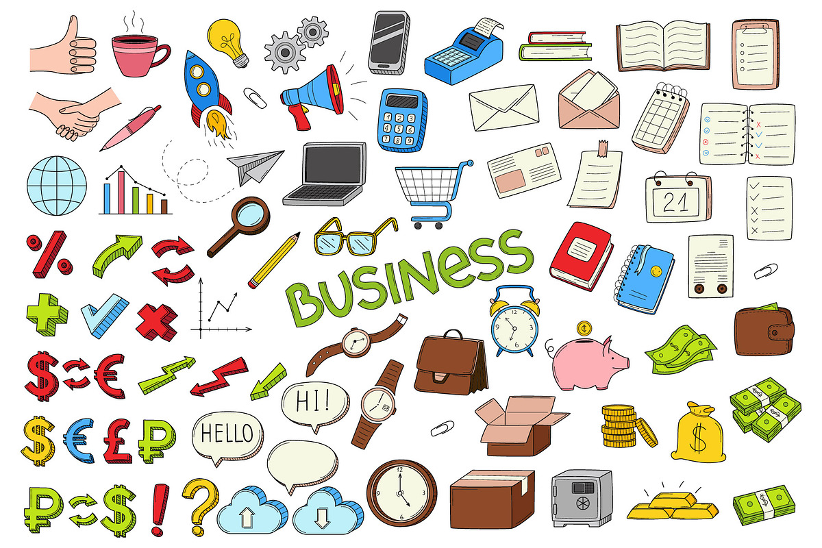 Business Doodles. Color & Outline, a Finance Illustration by Valeria Soloveva (Photo 1 of 2)