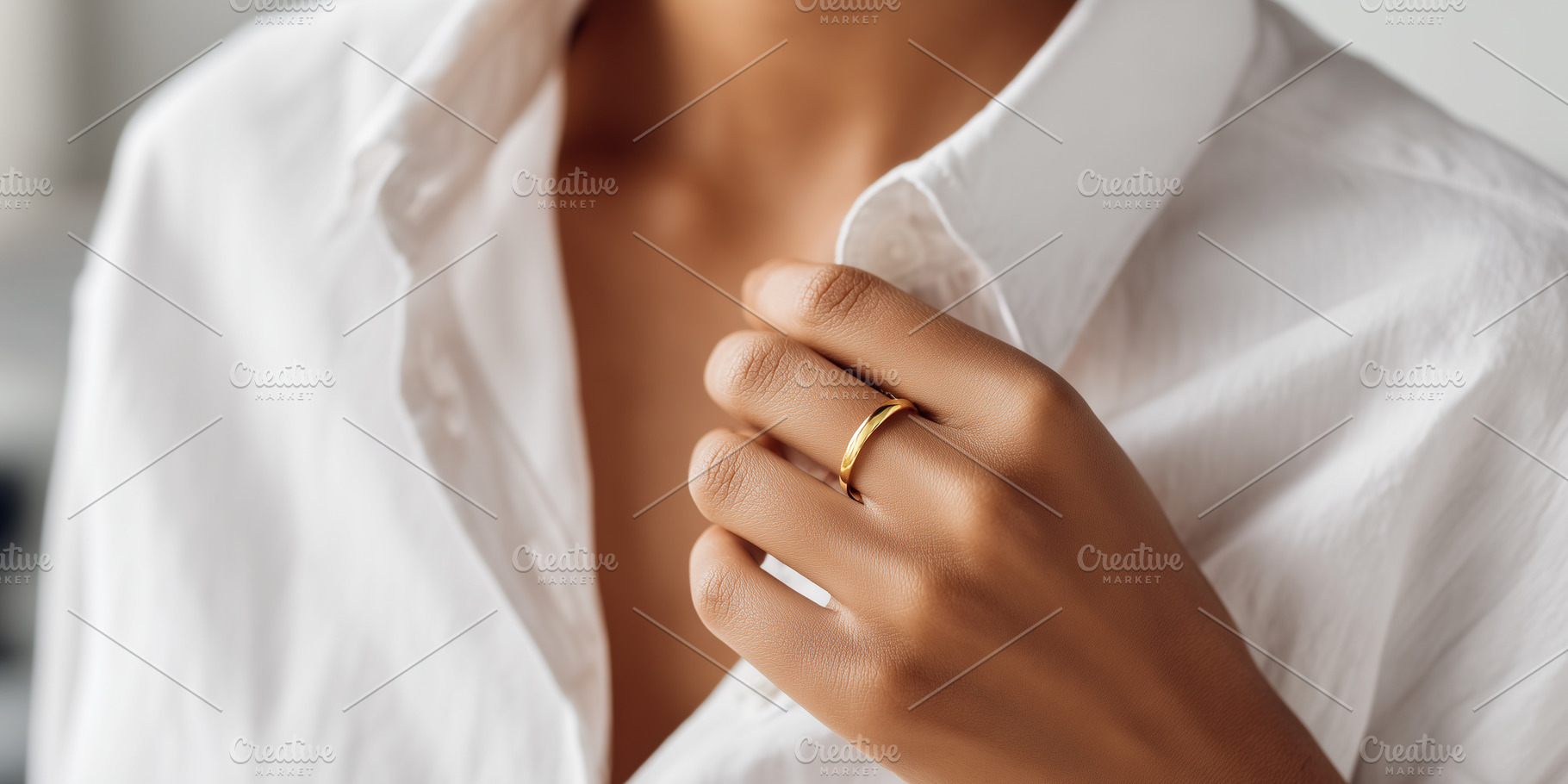 Close up of a minimalist gold ring, a Beauty & Fashion Photo by MistyDay