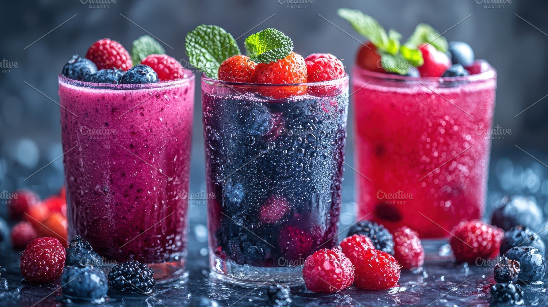Refreshing berry smoothie with raspb, a Food & Drink Photo by Pixeness Studio