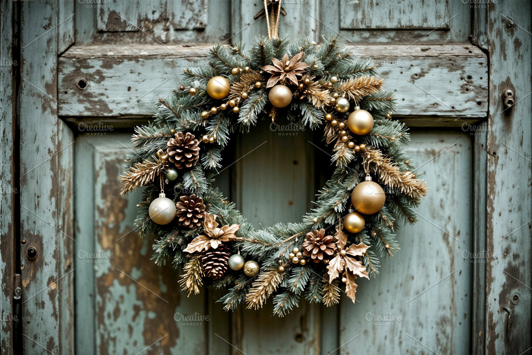 Rustic Christmas Wreath, a Photo by rarrarorro