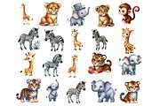 Cute Safari Animal Clipart, an Illustration by Designworld (Thumbnail 3 of 6)
