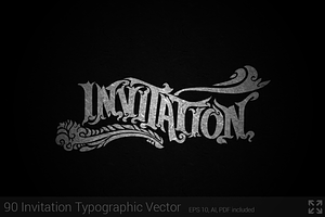 Invitation Typographic Vector Pack, a Branding & Logo Template by ORCOLOR