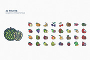 Fruits and slice icon set, an Icon by Icongeek26 (Thumbnail 1 of 6)