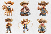 Little Cowboy Watercolor Clipart, an Illustration by Rose Art (Thumbnail 3 of 4)