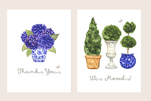 Watercolor Chinoiserie Topiary