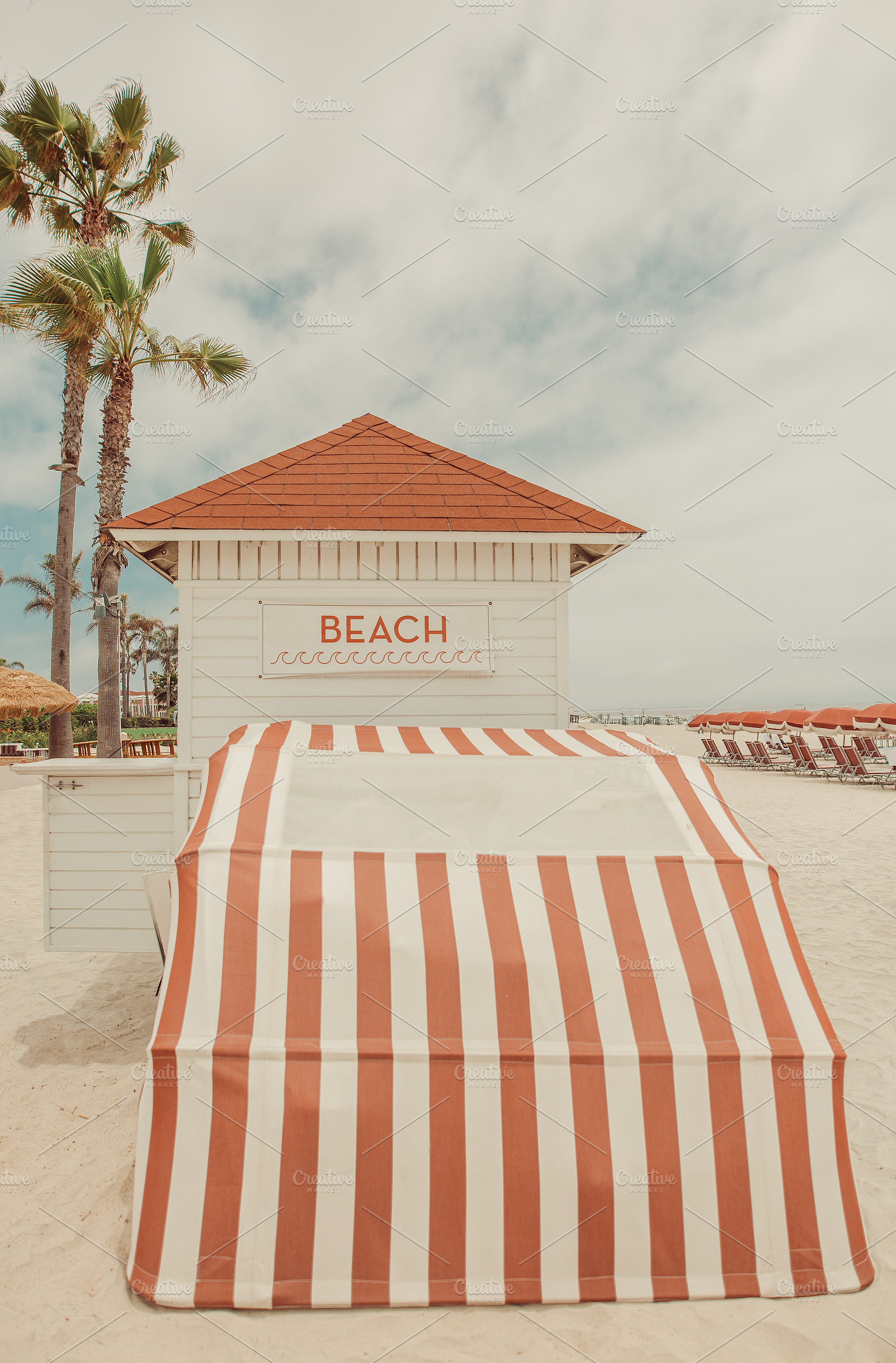 Retro Beach Cabana Stock Photo, an Architecture Photo by Munopia