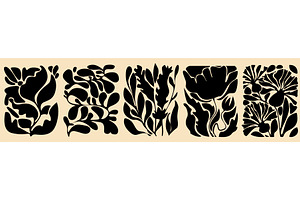 Abstract groovy leaves collection, an Object Illustration by art PVP - market