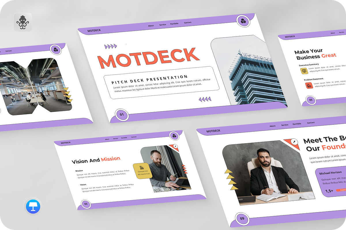 Creative Pitch Deck Keynote, a Presentation Template by SquidPixey (Photo 1 of 6)