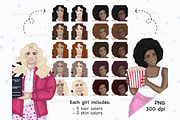 Movie Night Girl Clipart, a Person Illustration by GlamArtZhanna (Thumbnail 2 of 5)