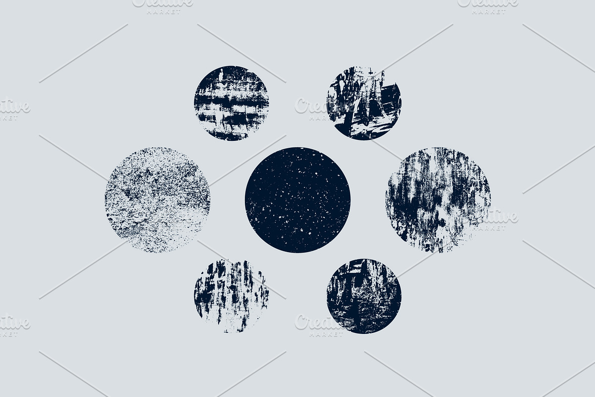 Vector grunge round textures set., a Texture Graphic by PoPaShop (Photo 4 of 6)