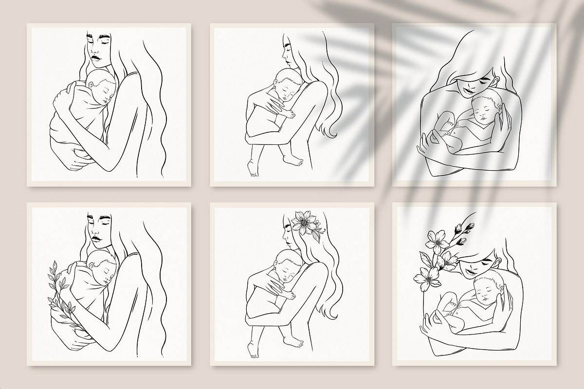 motherhood line art, an Illustration by heyXeni (Photo 7 of 9)