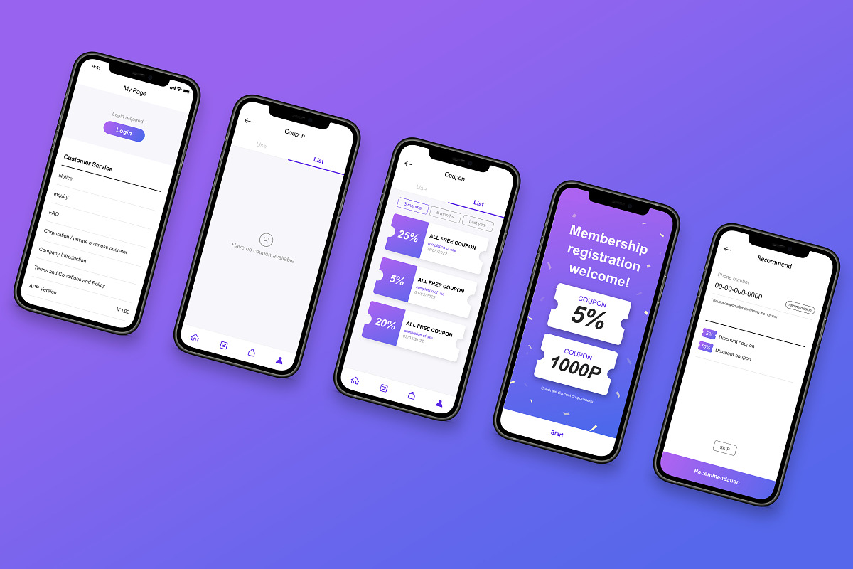 Login & My page App UI Kit, an UI Kit Template by Design Present (Photo 2 of 10)
