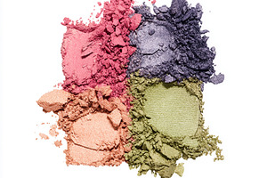 Crushed makeup eyeshadow palette displaying colorful cosmetic sh, a Photo by Studio ANNA