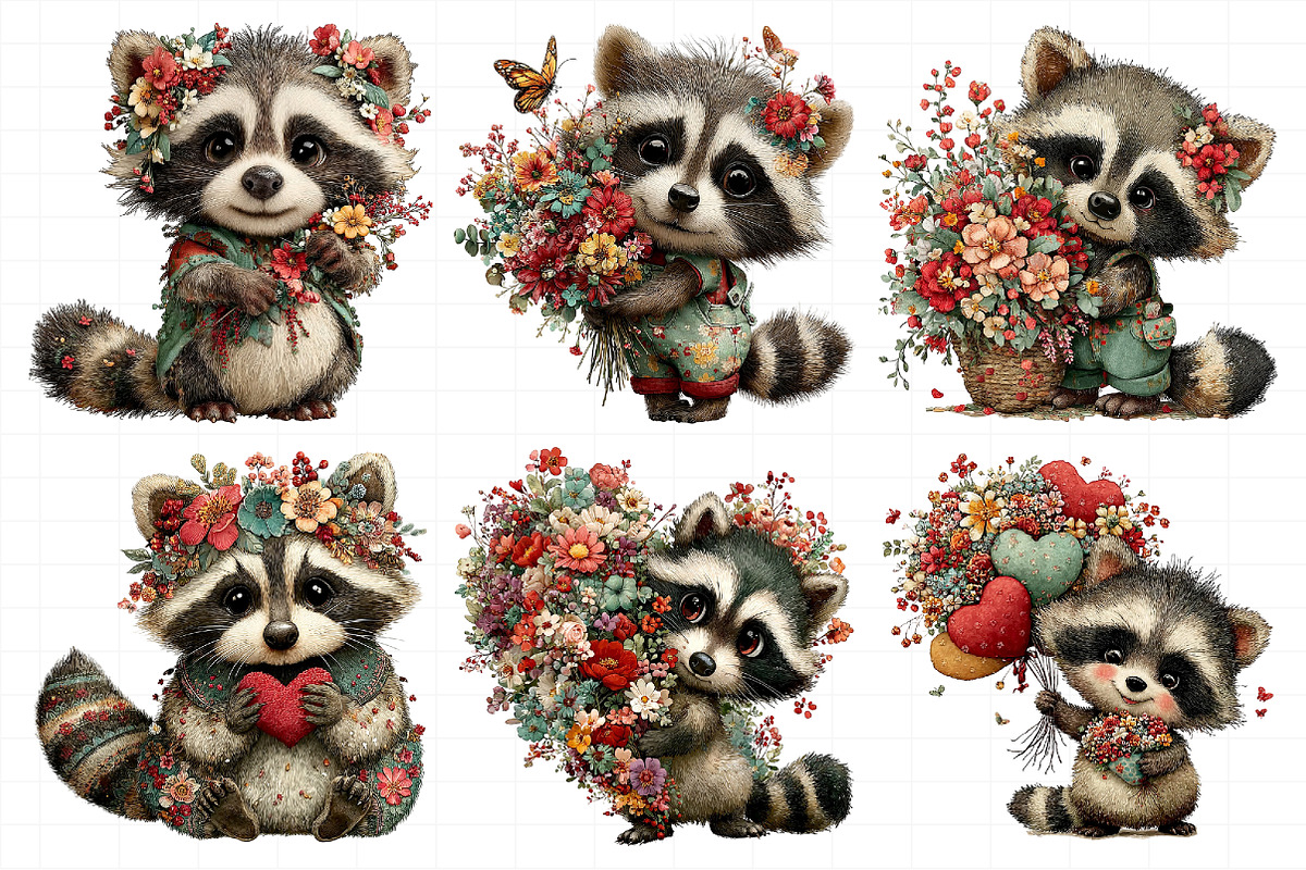Whimsical Mother's Day Raccoon Clipa, an Illustration by Daily.Designs (Photo 6 of 8)