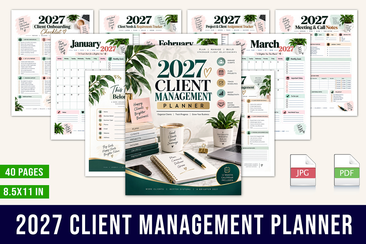 2027 Client Management Planner, a Stationery Template by Designmela01 (Photo 1 of 5)
