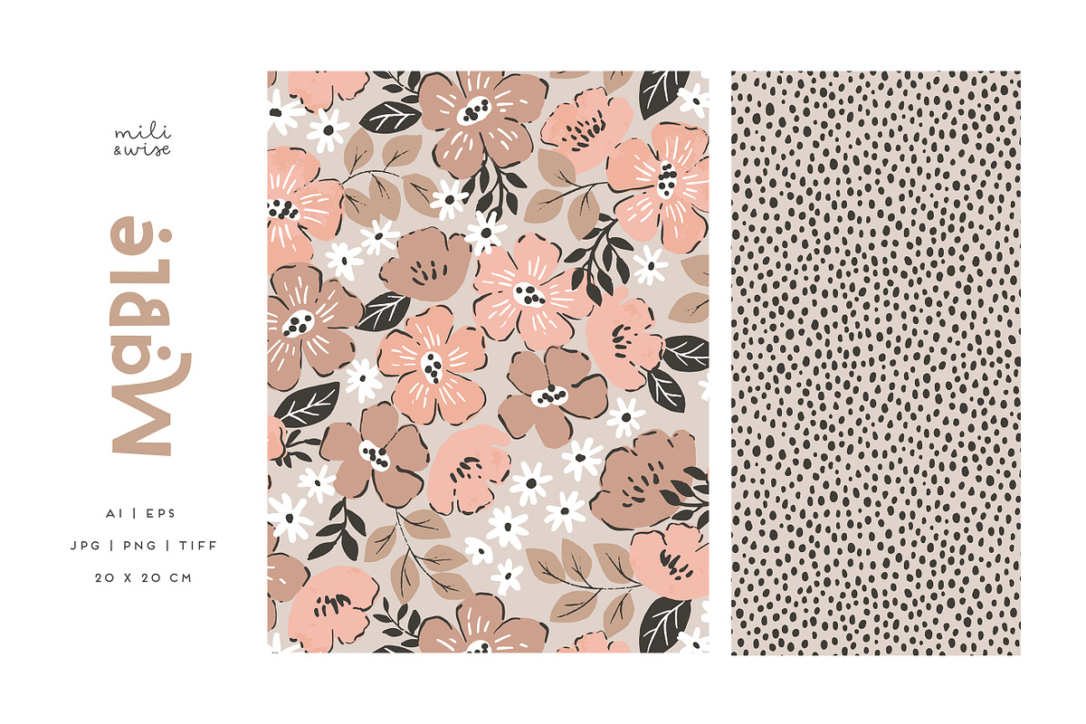 Mable Floral Pattern Collection, a Pattern Graphic by Point and Poem (Photo 3 of 11)