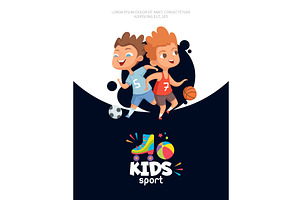 Kids sport. poster design template, a Sport Illustration by Onyx