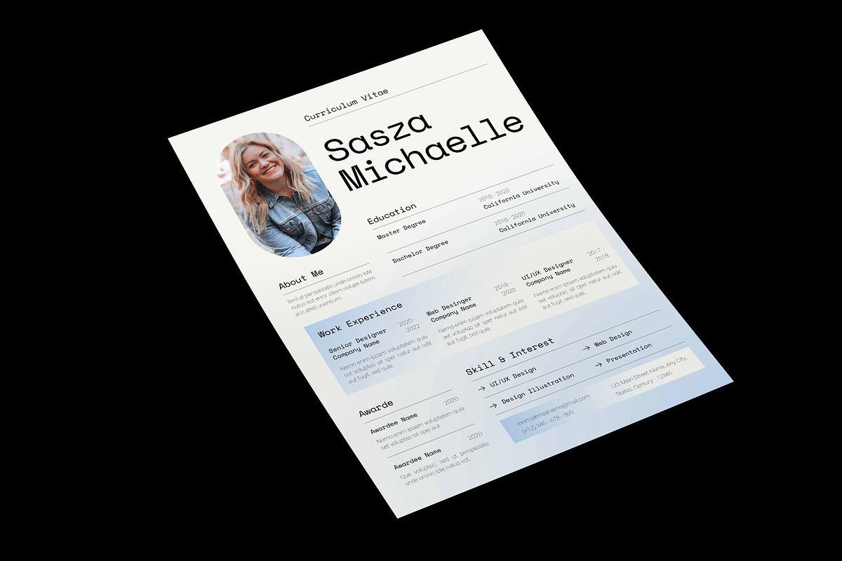 Clean Modern CV Resume preview 3