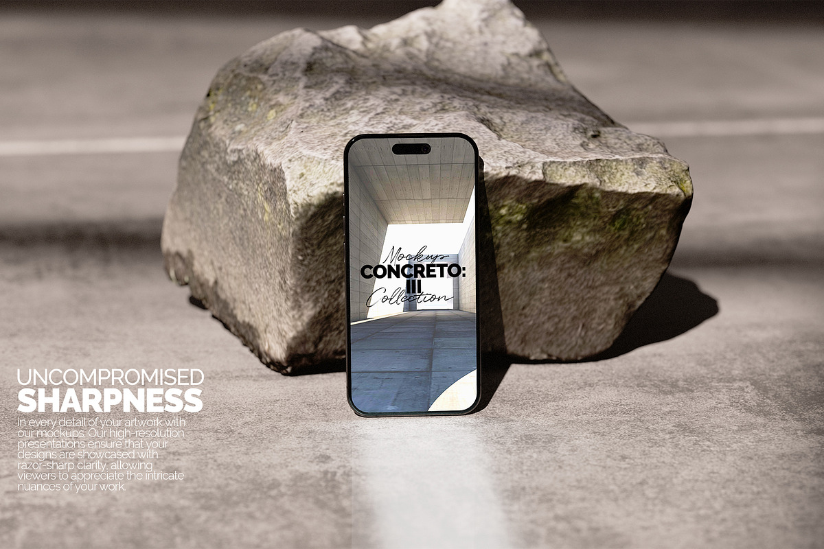 iPhone Mockup – Concreto 3, a Merchandise Mockup by Banana Mockups (Photo 3 of 5)