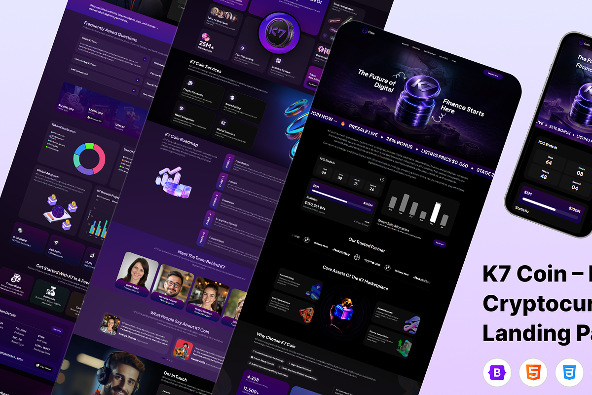 K7coin Cryptocurrency HTML Template, a HTML Template by Codeflicks (Photo 2 of 2)