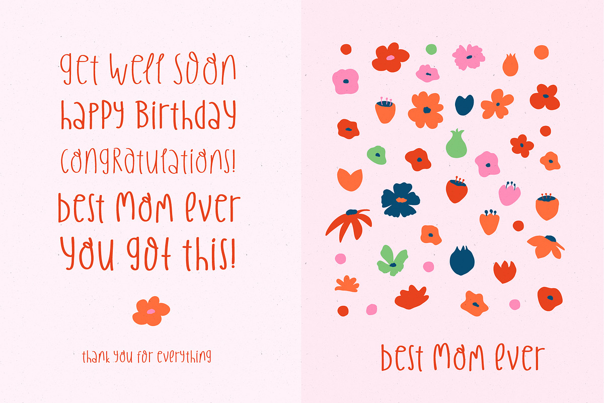 Quirky Handwritten Font Cute Flowers, a Handwritten Font by Kaya Fonts (Photo 2 of 32)