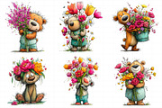 Floral Spring Teddy Bear Clipart, an Illustration by Daily.Designs (Thumbnail 8 of 8)