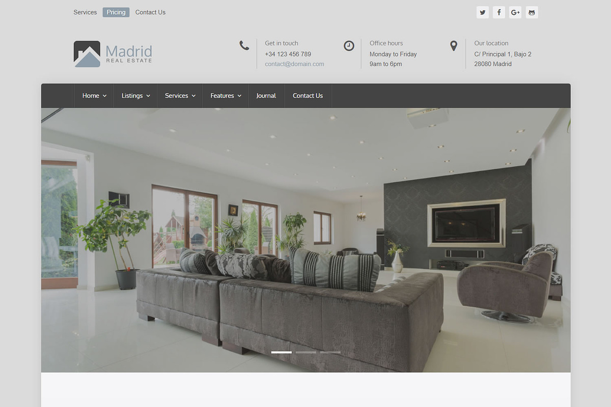 Real Estate WordPress WPCasa Madrid, a WordPress Template by WPCasa (Photo 5 of 7)