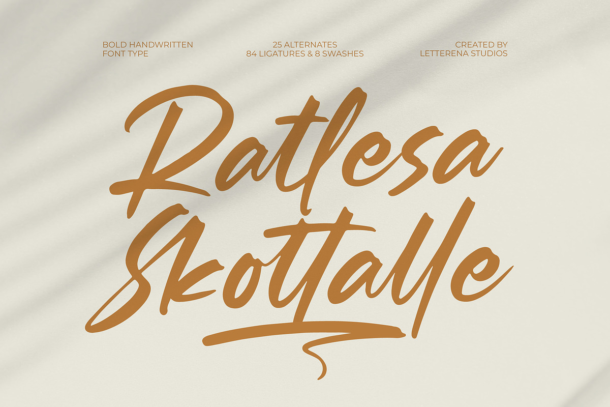 Ratlesa Skottalle Bold Handwritten, a Script Font by Letterena Studios Script (Photo 1 of 20)