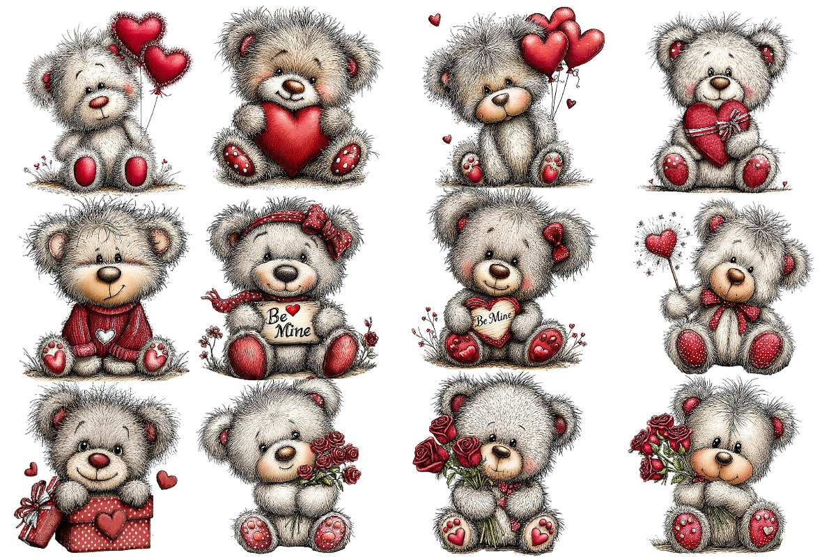 Valentine Teddy Bear clipart, an Illustration by Designworld (Photo 2 of 4)