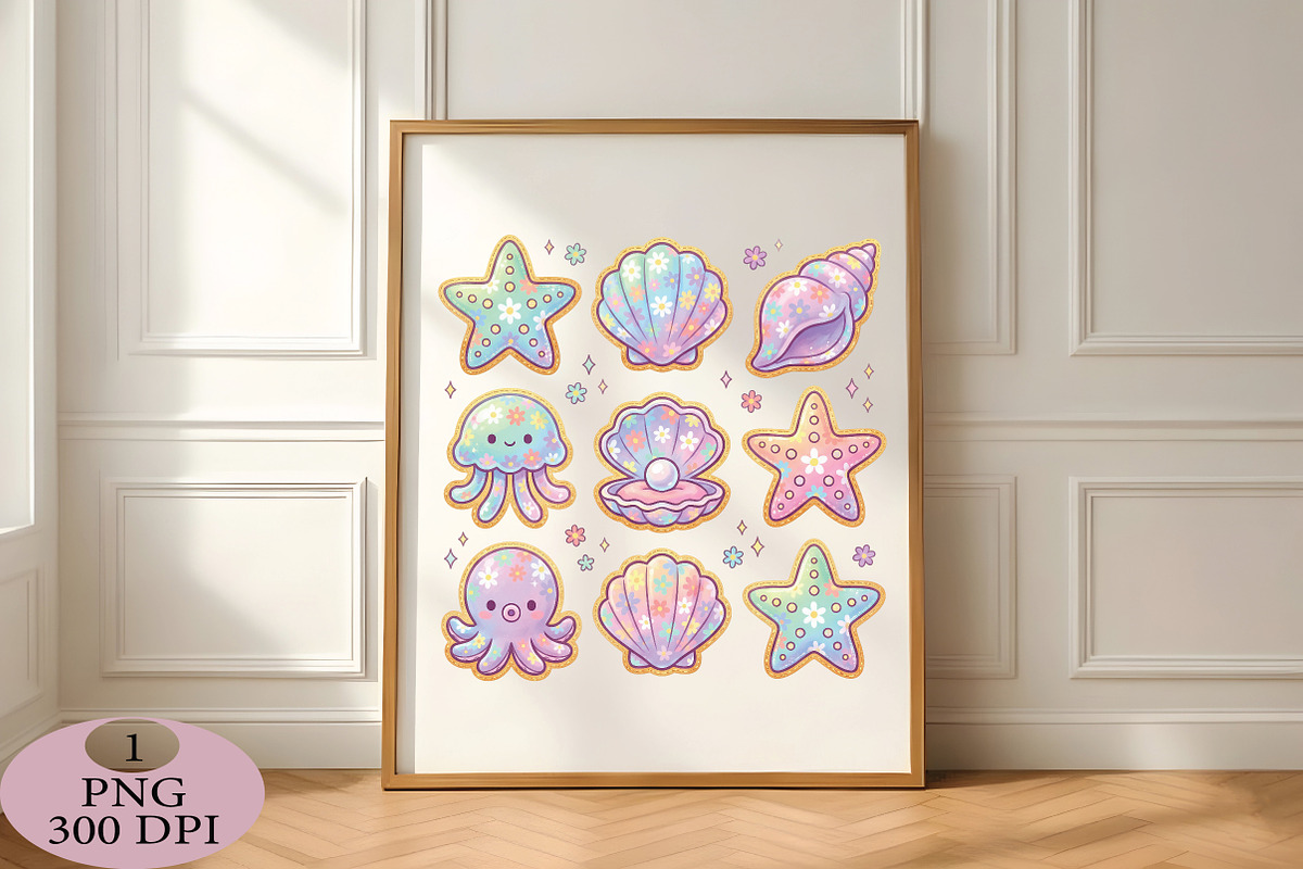Faux Patchwork Seashell Clam Summer, an Illustration by Daily.Designs (Photo 5 of 5)