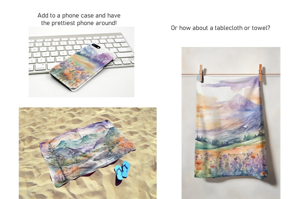 Watercolor Mountain Landscapes Set 5, a Decorative Illustration by Kat's Artful Creations (Photo 8 of 10)