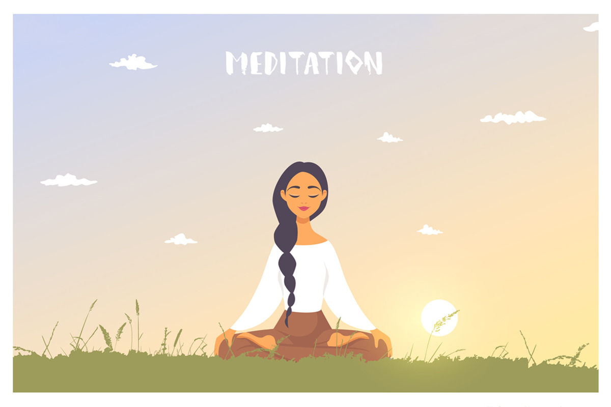 Meditation girls, a Healthcare Illustration by JulianArt (Photo 2 of 4)