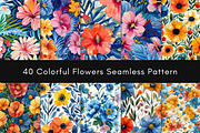 SUMMER FLOWERS SEAMLESS PATTERN, a Pattern Graphic by UniqueMe (Thumbnail 3 of 11)