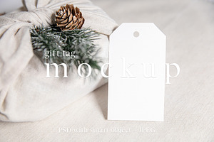 Christmas Gift Tag Mockup