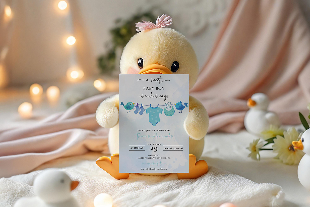 Boy Baby Shower Invitation Template, an Invitation Template by LucaTheme (Photo 2 of 5)