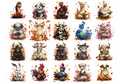 Animals Clipart Bundle 4 in 1, an Animal Illustration by InkyQueenArt (Thumbnail 6 of 9)
