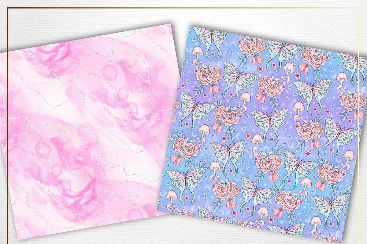 Pastel witch seamless patterns, a Pattern Graphic by Gaynor Carradice Designs (Photo 2 of 7)