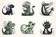 Baby Dragon Clipart Set, an Illustration by DreamCafeArt (Thumbnail 7 of 8)